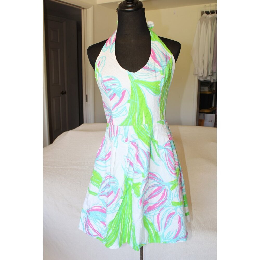 Lilly Pulitzer Ring the Belt Boy Ross mini Dress Size 6 floral print Open Back - Picture 8 of 12